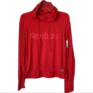 REEBOK performance long sleeve top with hood. Small